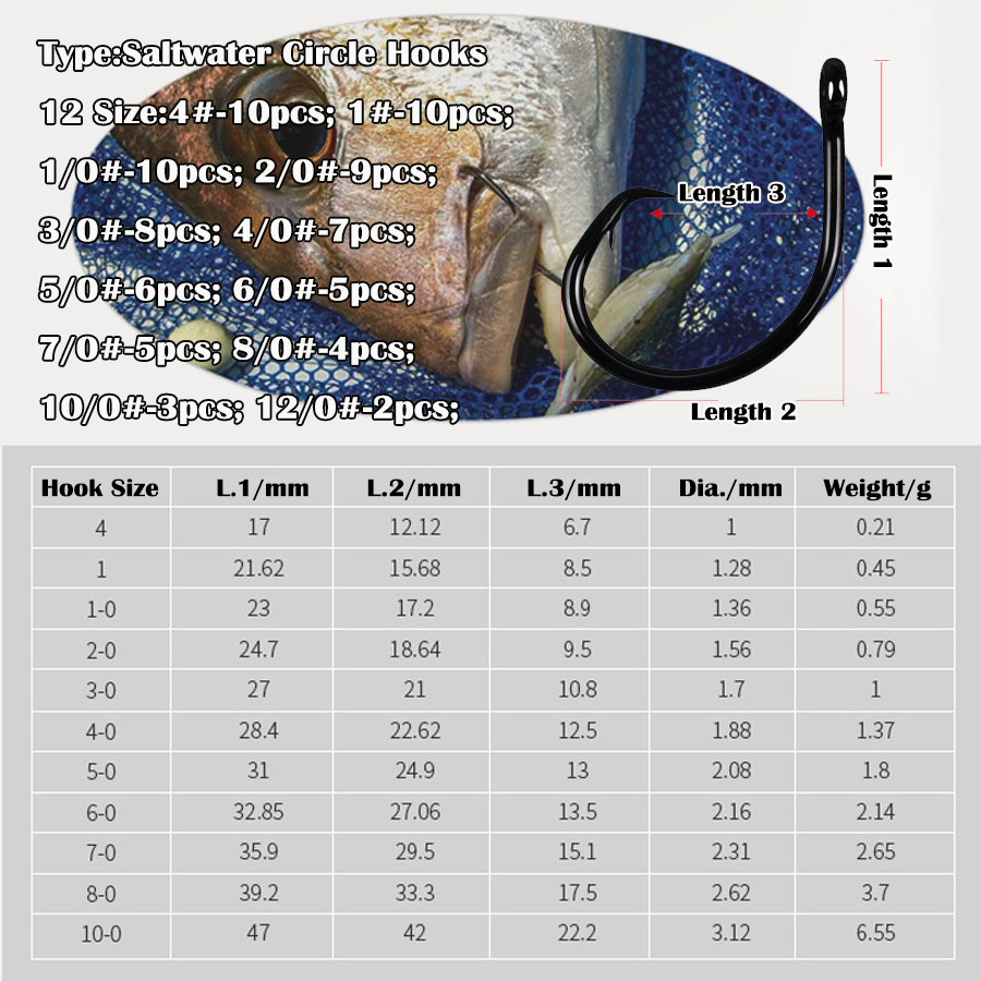 Circle Hooks 3X Strong Saltwat - Fishing Hook Assortment review and price
